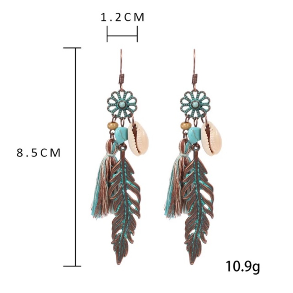 Last one! Vintage boho feather earrings - Picture 7 of 8